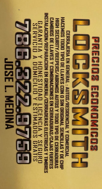 Jose L Medina locksmith Cerrajero Miami